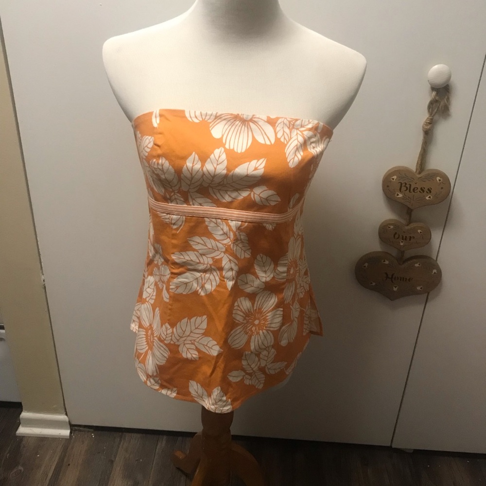 Express stretch Hawaiian 🌺 zip tube top NWOT